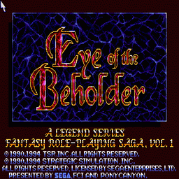 Advanced Dungeons & Dragons - Eye of the Beholder (U) Title Screen